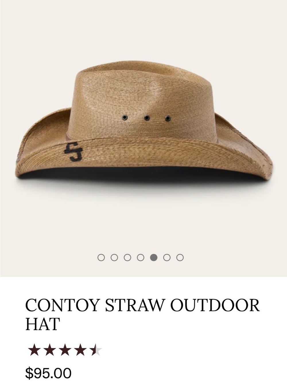 Stetson Natural Tan Straw Cowboy Hat with Brown Band and Black Accent